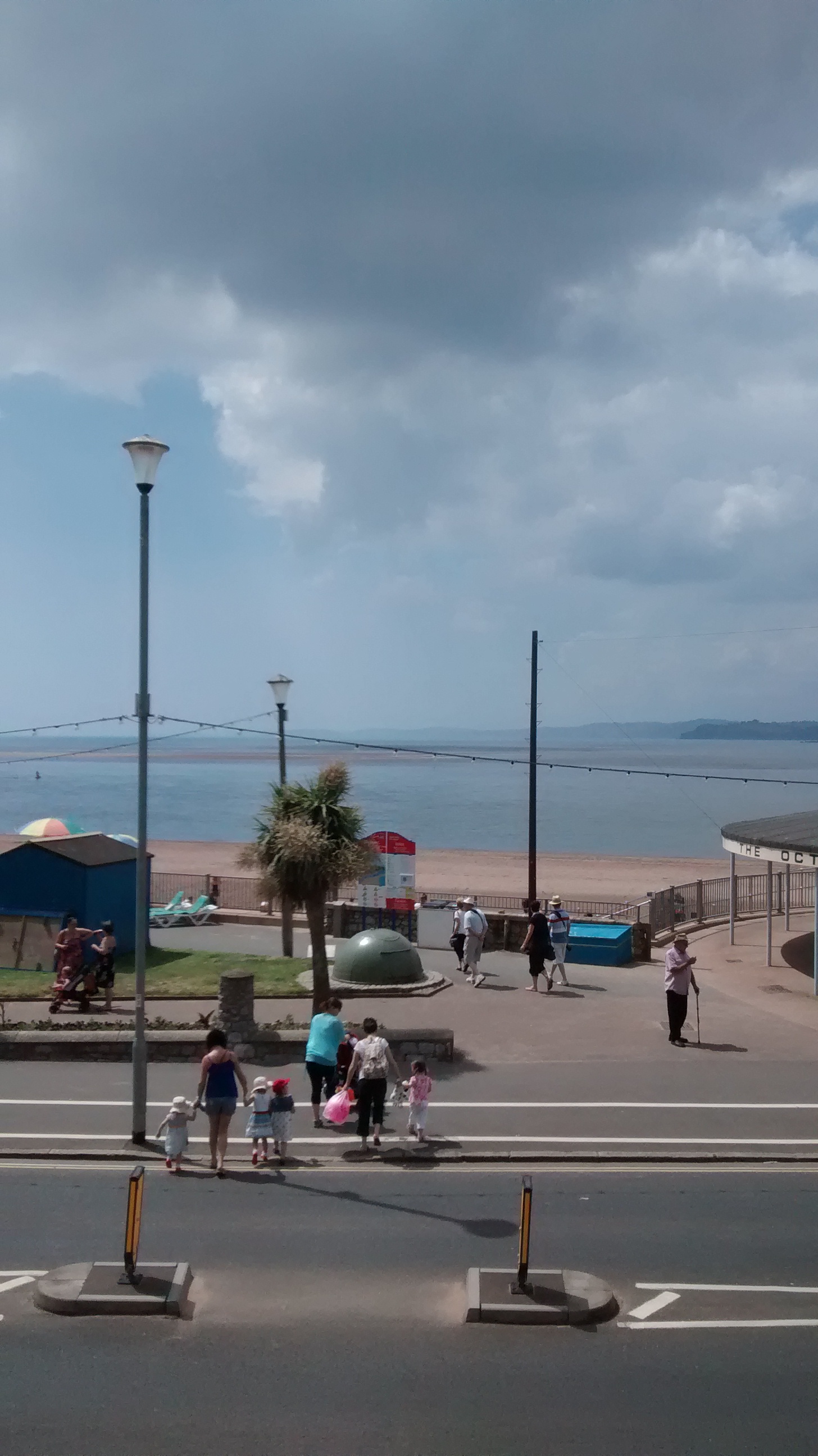 photo taken from balcony to illustrate short walk across road to beach