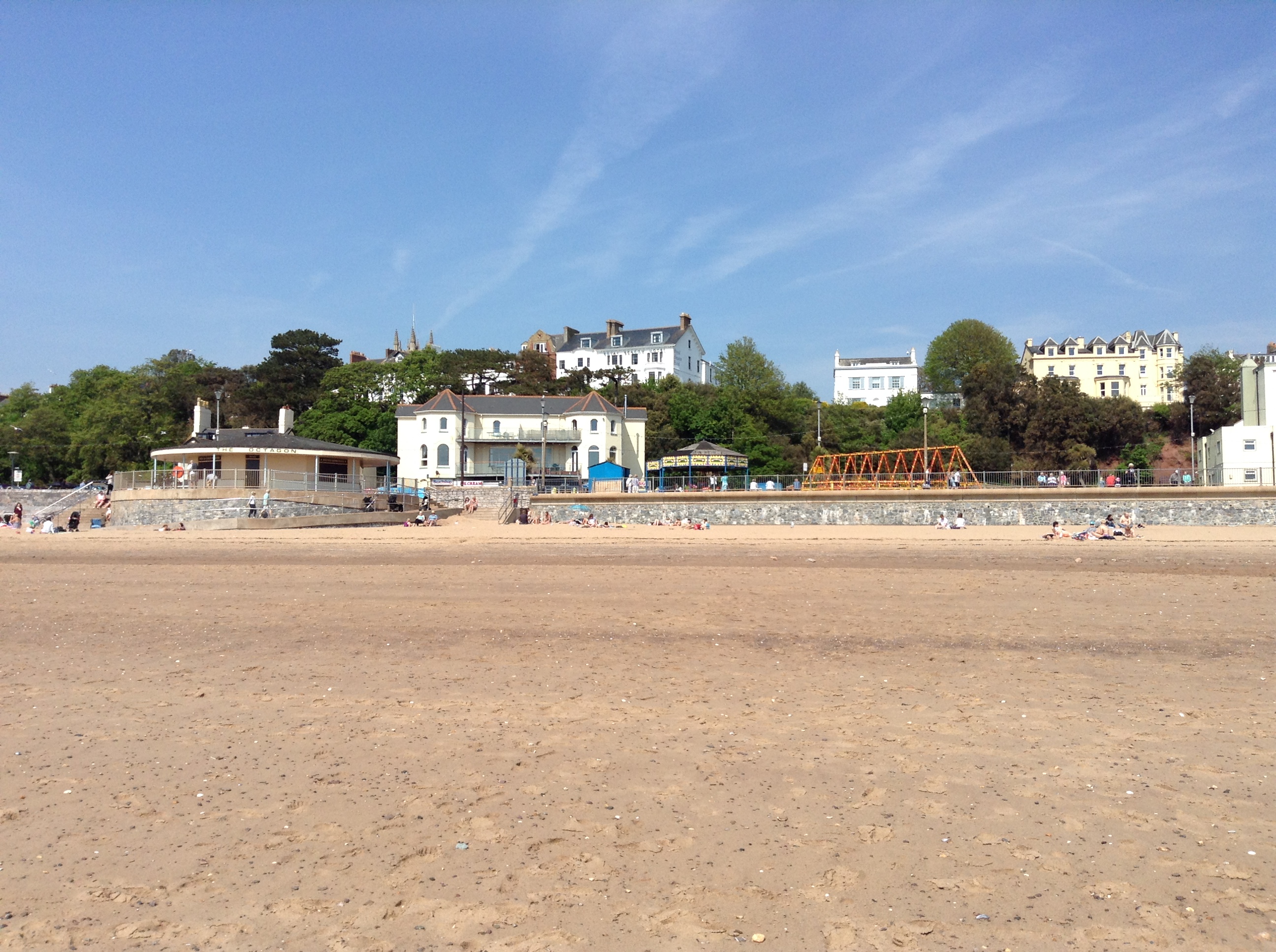 View up to Channel View from the water's edge on the beach